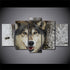 Tableau Tête de Loup Gris